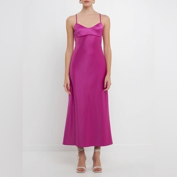 NTW Authentic Endless Rose Cut Out Detail Satin Maxi Dress - Picture 2 of 7